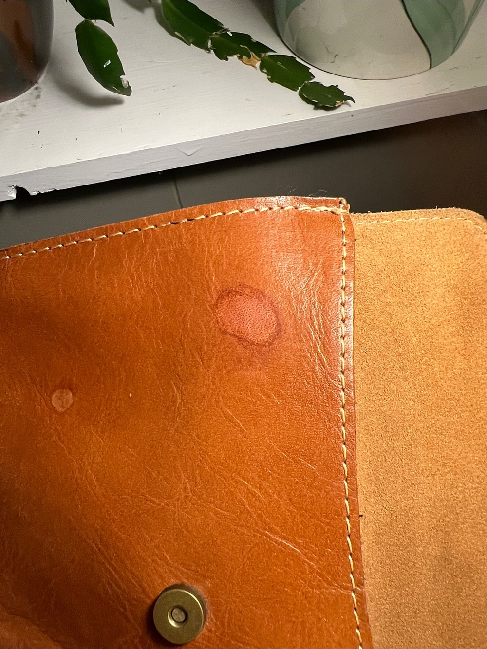 Patricia Nash Cognac Leather Envelope Clutch - Picture 6 of 9